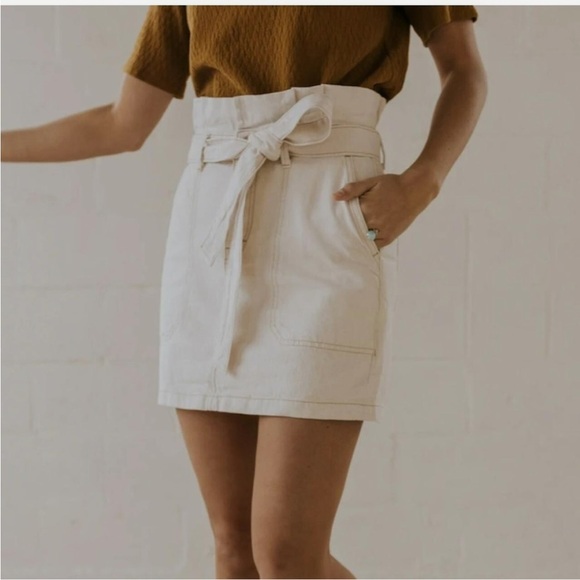 Free People Dresses & Skirts - Free People ‘Splendor In The Grass’ Mini Skirt Belted Women’s 2 Cream Bohemian